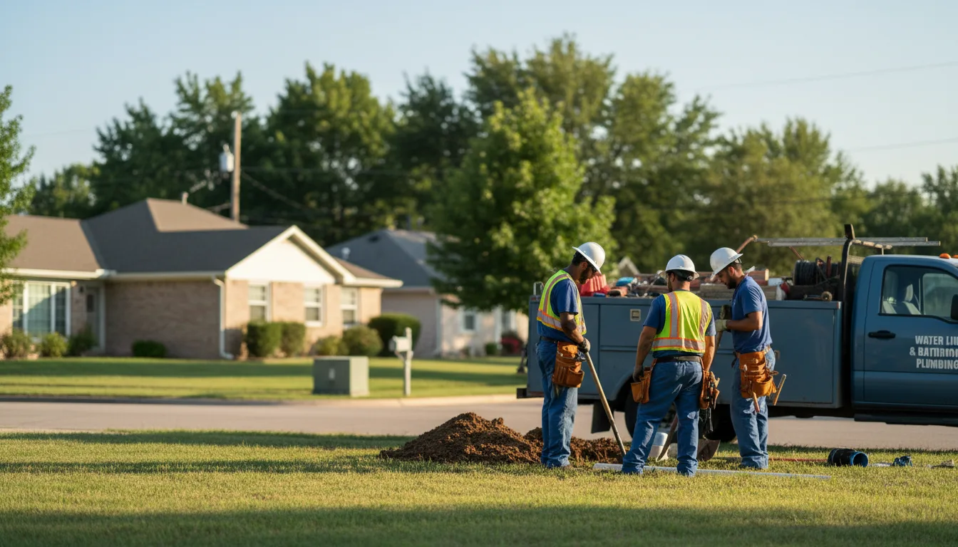Residential water line and bathroom plumbing service in Aston, PA